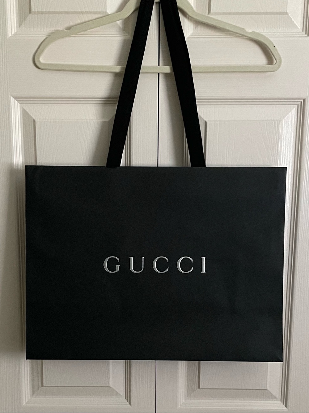 Gucci Matte Black Paper Shopping Bag